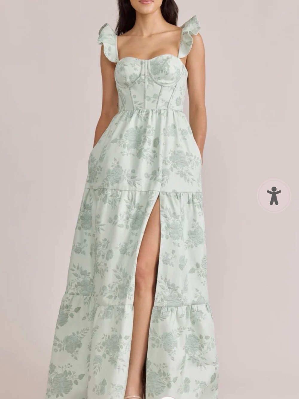 Revelry Violet Jacquard Dress in Sage